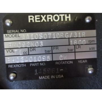 NEW REXROTH HYDRAULIC AA10S071DRG/31 BH02401095 Pump