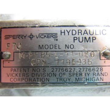 Vickers MPFB5L11020 Fixed Displacement Inline Hydraulic Piston  Pump