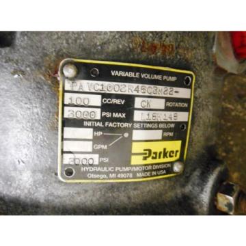 PARKER, AXIAL , PART NO. PAVC1002T46C3M22, 2600 RPM Pump