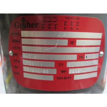 Gusher Model 2CRH 3/4hp Rumaco Centrifugal Coolant Self Adjust Seal Pump