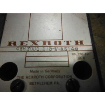 REXROTH VALVE 4WH10D1.1/5-V-AS140 ~ Used
