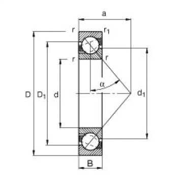 Angular contact ball bearings - 71808-B-TVH