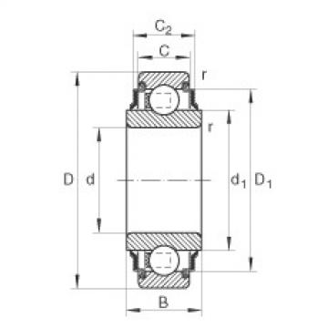 Radial insert ball bearings - 208-XL-KRR-AH04