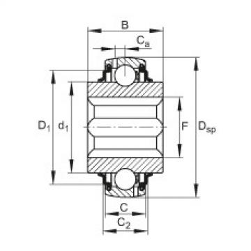 Self-aligning deep groove ball bearings - GVKE16-205-KRR-B-AS2/V-AH01
