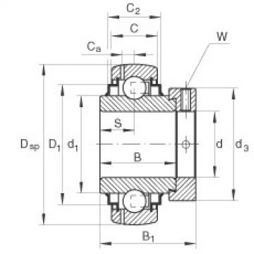 Radial insert ball bearings - GE20-XL-KRR-B-FA164
