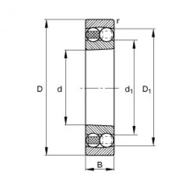 Self-aligning ball bearings - 1208-K-TVH-C3