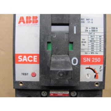 ABB adjustable circuit breaker, SACE SN 250, 250 Amp, 3-pole