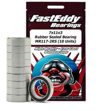 7x11x3 Rubber Sealed Bearing MR117-2RS (10 Units)