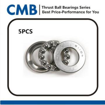 5PCS 51104 Metal Thrust Ball Bearing Bearings 3-Parts 20mm x 35mm x 10mm New