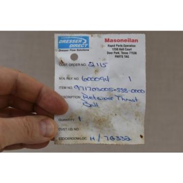 Dresser Masoneilan  retainer thrust ball bearings 971703005-888-0000, new in box
