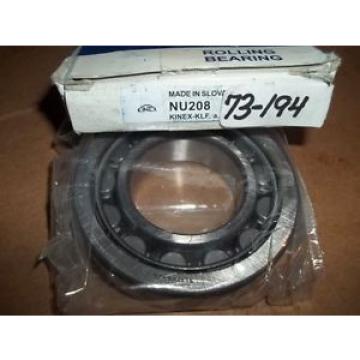 New Kinex NU208 Cylindrical Roller Bearing Bore 40mm OD 80mm W 18mm