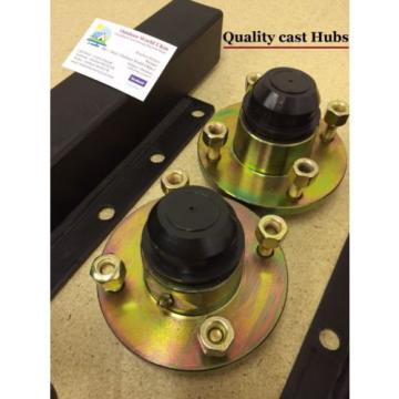 Trailer Suspension Units 750 KG Standard Stub Axle Hubs Bearings &amp; Caps Quality.