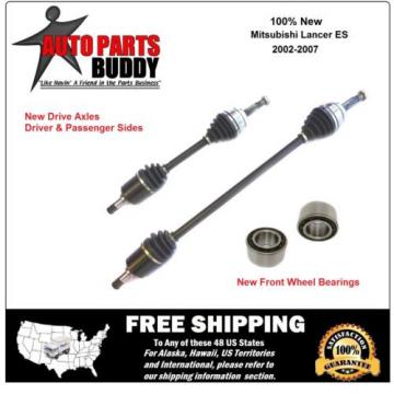 2 New Front Axles 2 New Front Wheel Bearing Units Lancer ES  2Yr Warranty
