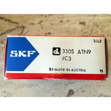 SKF 3305-ATN9/C3 Double Row Angular Contact Ball Bearing - New - sealed box.