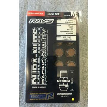 Rays Duralumin Wheel Lug Nuts + Locks 42MM M12X1.25 Thread Bronze 20PC Set