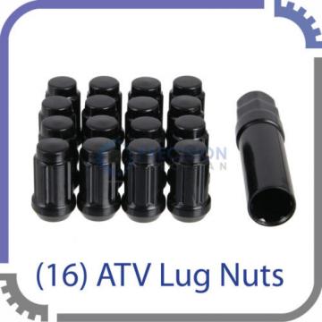(16) Black ATV Locking Spline Lug Nuts | 3/8&#034; x 24 | Black | for Polaris &amp; More