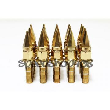 Z RACING 28mm Gold SPIKE LUG BOLTS 12X1.5MM FOR BMW 5 SERIES Cone Seat