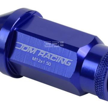 20X M12 X 1.5 LOCKING LUG RACING RIM/WHEEL ACORN TUNER LOCK NUTS+KEY BLUE