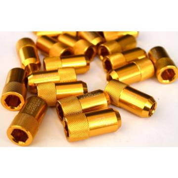 20PC CZRRACING GOLD SHORTY TUNER LUG NUTS NUT LUGS WHEELS/RIMS FITS:ACURA
