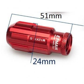 SILVER Tuner Anti-Theft Wheel Security Locking Lug Nuts 51mm M12x1.5 20pcs