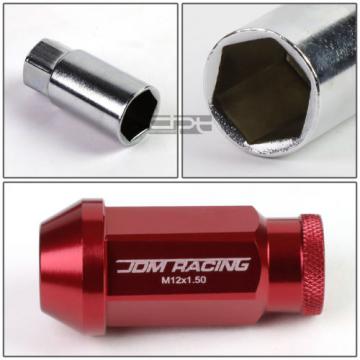20X M12 X 1.5 LOCKING LUG RACING RIM/WHEEL ACORN TUNER LOCK NUTS+KEY RED