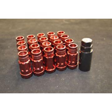 NNR EXT STEEL LUG NUTS W/LOCK FOR HONDA AND ACURA 12X1.5 RED NNR-LN-SWL1215RD