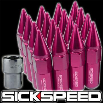 16 SPIKE ALUMINUM 60MM EXTENDED TUNER LOCKING LUG NUTS WHEELS 12X1.5 PINK L16