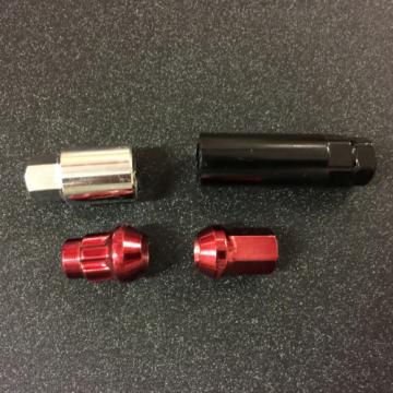 Red 12x1.5 Steel lug nuts &amp; lock 20 pcs honda acura toyota civic integra supra
