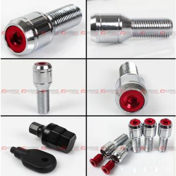 20 Pcs M14 X 1.5 Red Wheel Lug Nut Bolts W/ Lock Caps+Key+Socket For Mini Cooper