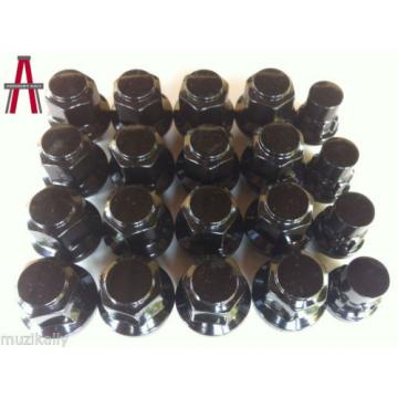 20PCS BLACK HEMI SRT8 LUG NUTS 14x1.5 C&#039;DAK ACORN LUGS &amp; LOCK COMBO