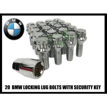 20 BMW LUG BOLT LOCK SET + 1 KEY 12x1.5 | 4 MOST M3 M5 335 135 E46 F10 F30 E36