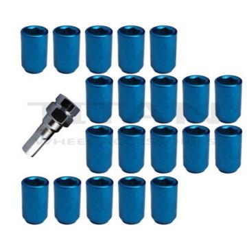 20 Piece Blue Chrome Tuner Lugs Nuts | 12x1.25 Hex Lugs | Key Included