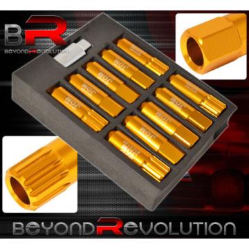 FOR NISSAN 12x1.25 LOCKING LUG NUTS OPEN END EXTEND ALUMINUM 20PIECE SET GOLD