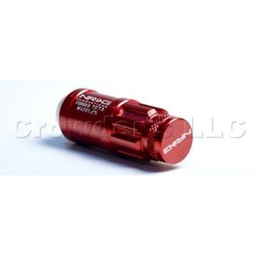Set of 4 NRG 700 Series Lug Nut Lock w/ Dust Caps Red M12 x 1.25mm  LN-L71RD