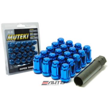 SPLINE 34mm MUTEKI WHEEL LOCK LUG NUT 12x1.5 M12 P1.5 BLUE CLOSE END a
