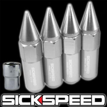 4 POLISHED SPIKED ALUMINUM EXTENDED TUNER 60MM LOCKING LUG NUTS WHEEL 12X1.5 L01