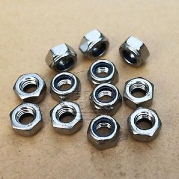 12Pcs M5 x 0.8 Stainless Steel Nylon Lock Hex Nut Right Hand Thread