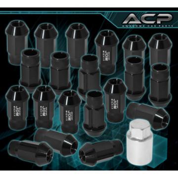 Universal M12X1.5 Locking Lug Nuts Open End Extend Aluminum 20 Piece Set Black