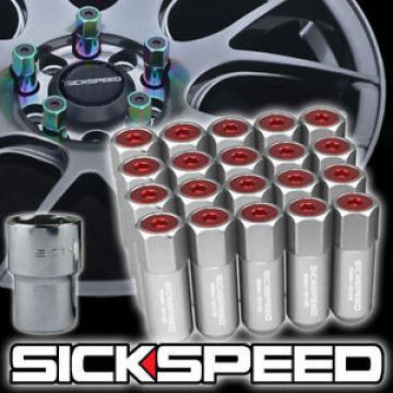 20 POLISHED/RED CAPPED ALUMINUM EXTENDED 60MM LOCKING LUG NUTS WHEELS 12X1.5 L17