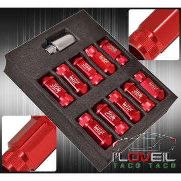 FOR MINI 12MMX1.5MM LOCKING LUG NUTS 20PC EXTENDED FORGED ALUMINUM TUNER SET RED
