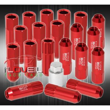 FOR HONDA M12x1.5MM LOCKING LUG NUTS TRACK EXTENDED OPEN 20 PIECES KEY UNIT RED