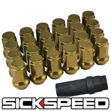 24 GOLD STEEL LOCKING HEPTAGON SECURITY LUG NUTS LUGS FOR WHEELS/RIMS 12X1.5 L18