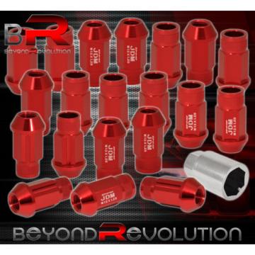 FOR NISSAN 12x1.25MM LOCKING LUG NUTS OPEN END 20 PIECES + KEY KIT RED