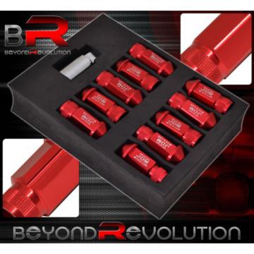 FOR NISSAN 12x1.25MM LOCKING LUG NUTS OPEN END 20 PIECES + KEY KIT RED