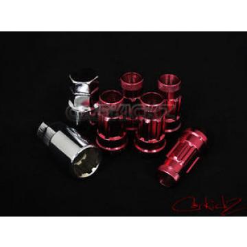 VARRSTOEN VT48 RED 12X1.5MM OPEN ENDED EXTENDED 5 LOCKING LUG NUTS WITH KEY