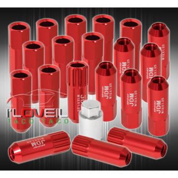 FOR INFINITI M12x1.25MM LOCKING LUG NUTS CAR AUTO 60MM EXTENDED ALUMINUM KIT RED