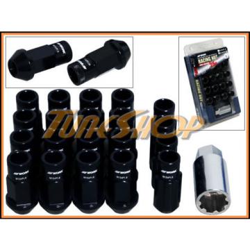 WORK RACING RS-R EXTENDED FORGED ALUMINUM LOCK LUG NUTS 12X1.5 1.5 BLACK OPEN T