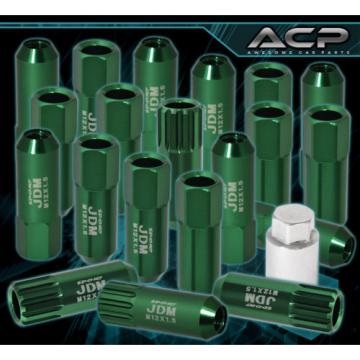 FOR PONTIAC M12x1.5MM LOCKING LUG NUTS 20PC JDM EXTENDED ALUMINUM ANODIZED GREEN