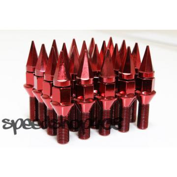 Z RACING 28mm Red SPIKE LUG BOLTS 12X1.5MM MINI COOPER 02-06 Cone Seat