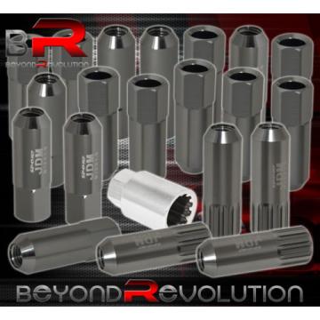 FOR CADILLAC M12x1.5MM LOCKING LUG NUTS 20PC VIP EXTENDED ALUMINUM ANODIZED GRAY